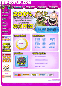 Receive 200% First Deposit Bonus at Bingo Fun today!